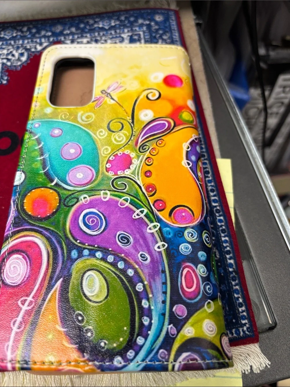 Decorative Multicolor Phone Case - Vibrant Yellow, Purple & Orange Design IPhone